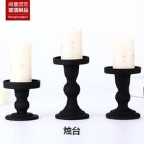 Wholesale Glass Matt Spray Color Wax Table Transparent Glass Crystal Wax Table Wholesale Home Candlestick