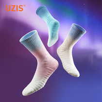 ACE comprehensive UZIS gradient basketball socks mens high help professional combat elite sports socks Aurora 2 0]