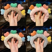 South Korea autumn and winter new plush hair band cute girls wash face makeup hair band multi-color love hair band wholesale