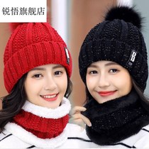 Hat female autumn and winter Korean tide warm cold hat winter Joker plus velvet tide cycling cold wind knitted wool hat