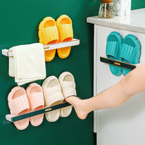 Net Red Bathroom Slippers Rack Wall-mounted Toilet Shoes Containing deity Toilet Free to drain Drain Shoe Racks