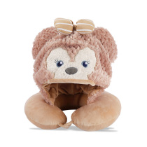 Net red ballet rabbit U-shaped pillow Shirley rose Cartoon Doll hooded neck pillow U-shaped pillow outdoor travel plane pillow