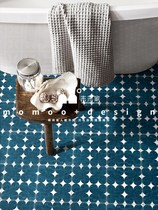 Retro Net red small Flower tile toilet tile restaurant floor tile cafe bathroom non-slip kitchen brick