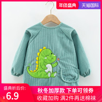 Children's overalls in autumn and winter waterproof and dirty-proof boys girls girls reverse clothes baby bibs baby meal apron