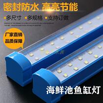220V-seafood pond fish tank special LED light blue shell light fish farming general waterproof fish tank light three rows of lights