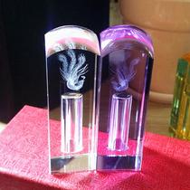 Fetal hair souvenir diy dragon and phoenix Crystal inner carving seal newborn umbilical cord baby fetal hair Commemorative