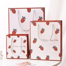 Korean version of ins style simple gift bag packaging Thanksgiving Christmas return gift bag handbag with hand gift paper bag