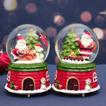 Christmas crystal ball snowflake old man ornaments transparent ball music box Music Box Music Box children Girl birthday gift