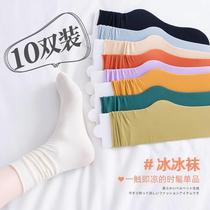 Summer sandals Ice socks Small white shoes wearing skirts fit Marie Jean Lefort shoes Sox children midbarrel black heaps stockings