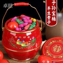 Son and Sun Bucket Marriage Wedding Supplies Toilet Small Bride Home Dowry Dowry Womens Set Festive High-end