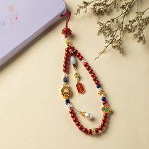 Fufang Zhusha Year of the Rabbit Lianyou Ping An Rabbit Lord mobile phone chain with lanyard natal year pearl pendant gift decoration