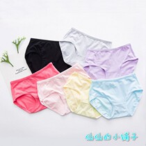 Lace panty womens 5-pack panty womens pure cotton student waist girl Korean version cute junior high school student lady triangle