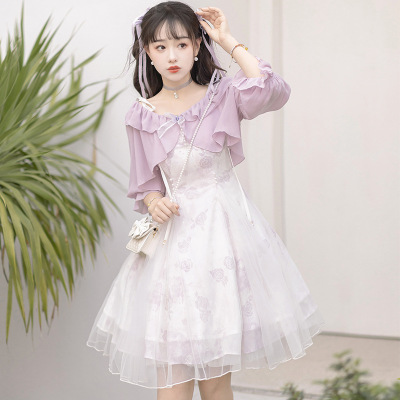 taobao agent Genuine design top, retro dress, summer set, Chinese style, Lolita style