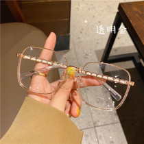 Transparent gold double myopia glasses oversized frame female lens with degree Korean tide net red eye frame male personality