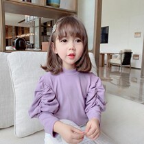 Childrens clothing 2020 Korean version of the new childrens T-shirt girls spring and autumn long-sleeved all-match top baby western style autumn outfit