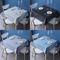 Dining table cloth Water-proof and oil-proof wash-in tablecloth Desk ins student Nordic anti-scalding square table PVC tablecloth square