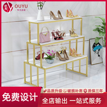 Golden light luxury clothing store Zhongdao display table shoe bag shelf display rack womens childrens clothing shop running water table Creative