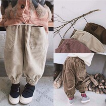 Childrens clothing Pants Men and women Lanterns Core Suede Bungling Pants Korean Version Kids Loose Pants Casual Pants Casual Pants