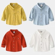 Boys long-sleeved shirt Spring and Autumn New Childrens Shirt Mens Cotton Baby Top Japanese Korean Jacket