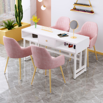 Nail art table and chair set combination Net Red light luxury nail shop table and chair Japanese special economic single double table