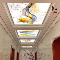 New Chinese elk 3d acrylic ceiling decorated aisle tempered art glass ceiling glass glass light transmitter
