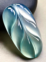 Natural Burma A jade pendant leaves ice species floating flowers safe buckle Maitreya Buddha Jade neck ornaments