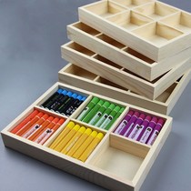  Oil painting stick storage box Wooden box Wooden box Chalk box Art painting crayon box Pine empty box Buy ten get two free