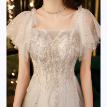 Xianqi celebrities art Test evening dress female banquet high-end host niche beauty solo singing senior sense temperament light luxury
