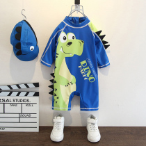 Childrens swimsuit boys summer New conjoined professional training swimwear cartoon dinosaur sunscreen swimsuit seaside set