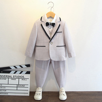 Childrens dress boys spring and autumn suits handsome little flower childrens costume baby one year old suit casual suit autumn suit