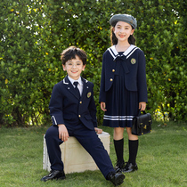 Kindergarten garden clothes spring and autumn suits small suits first grade class uniforms primary school uniforms college English style three sets