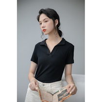 Blouse Summer Clothing Short Sleeve Turtlenecks Sports Polo Shirts Fitness Thin speed Dry short sleeves Body Casual White T-Shirt Woman