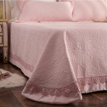Cotton bed cover single piece quilted bed cover three-piece cotton European bed skirt 1 8m m m Kang pad solid color bed sheet