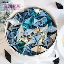 Thousand Paper Crane Origami flash Diamond paper crane gift box retro romantic Star round silk paper lamp string gift bag finished paper crane