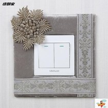 Fabric switch sticker wall sticker switch protective cover creative living room bedroom lamp socket decorative cover home Modern simplicity