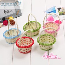 Soft plastic portable basket small basket plastic fruit basket round hand-made gift box waterproof handmade flower pot