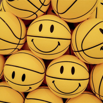 Mini basketball children 1 baby smiley face yellow ball small kindergarten 5 special children Blue Ball
