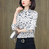 White silk shirt ladies 2021 spring new wild design sense niche Hangzhou heavy mulberry silk top