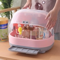 Set Baby bottle brush storage box Baby cleaning drain rack Finishing box Out with cover Auxiliary food bowl