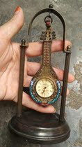 Pipa ornaments old objects antiques pure copper old pocket watch Republic of China-shaped clockwork mechanical watch antique collection