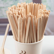 EDO coffee mixing rod disposable milk powder honey mixing Rod Wooden long handle hot drink independent packaging 500