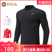 American PGA golf clothing mens base shirt thick velvet long sleeve T-shirt autumn winter warm clothes