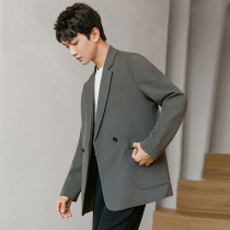 Casual blazer mens tide handsome spring and autumn senior sense mens single coat loose small suit suit suit