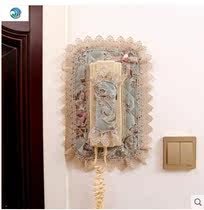 Doorbell cover dust cover decorative wall sticker fabric protective cover European embroidery lace walkie talkie video phone cover