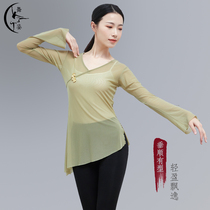 Chinese modern classical dance costume practice uniform female body charm gauze elegant art test body suit adult suit