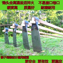Big hoe farmer household outdoor thickening and digging the ground to open the mountain to plant vegetables to remove the grass iron all-steel long handle hoe reclamation