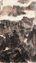 "Xia Shan Tu" Fu Baoshi Celebrity Calligraphy Calligraphy Painting Decorative Painting Painting Heart 41 * 72cm