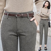 Tide brand trousers women autumn and winter 2021 New High waist thick straight tube pants slim slim fashion professional casual women pants