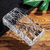 Ultra-white glass brick transparent square crystal brick partition wall solid art bathroom crystal ice pattern cloud brick