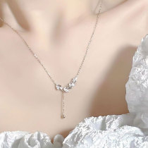 Wheat Ear Necklace Womens 999 Sterling Silver Light Luxury Niche 2023 Net Red Explosion Model Tanabata Valentines Day Gift for Girlfriend